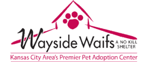 Wayside Waifs logo shelter with paw print graphic