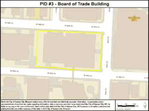 Map of Board of Trade Building at Main Street between 48th and 49th street